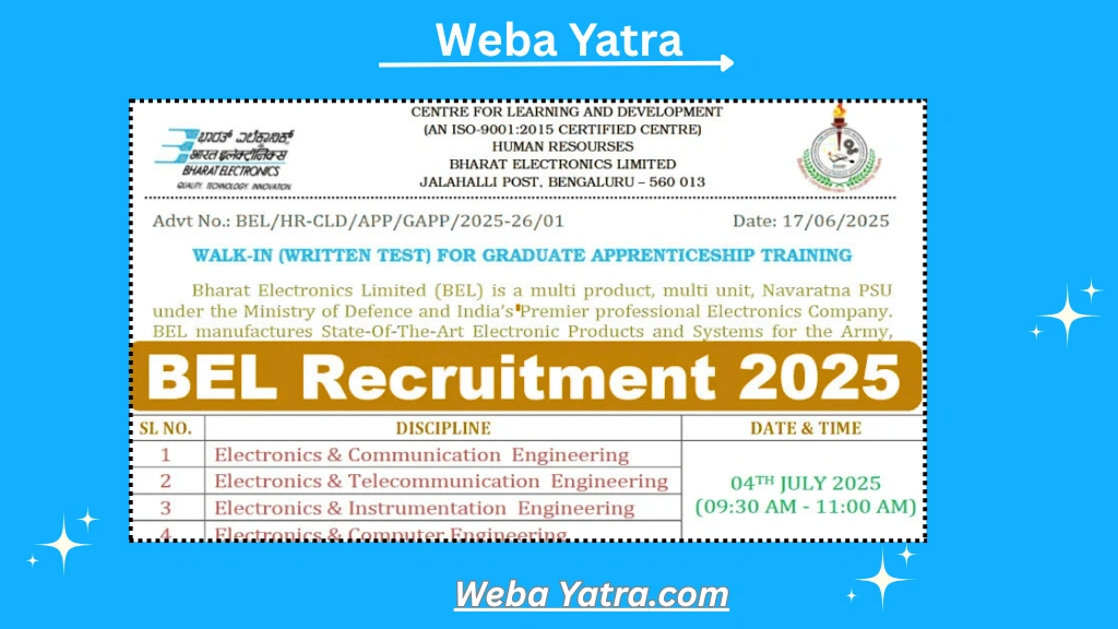 BEL Graduate Apprentice Recruitment 2025