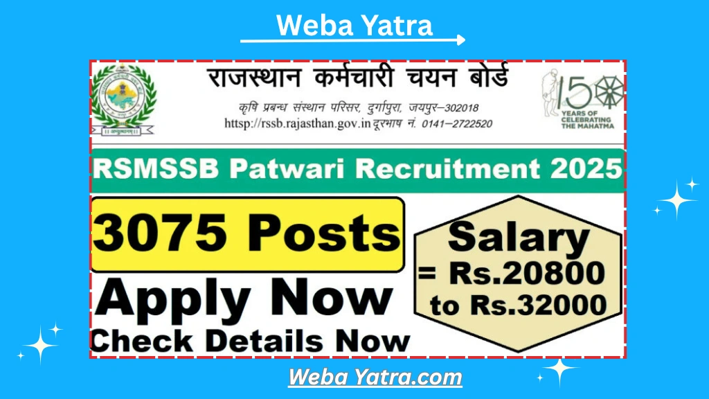 RSMSSB Patwari Recruitment 2025