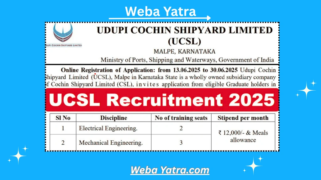 UCSL Apprentice Recruitment 2025