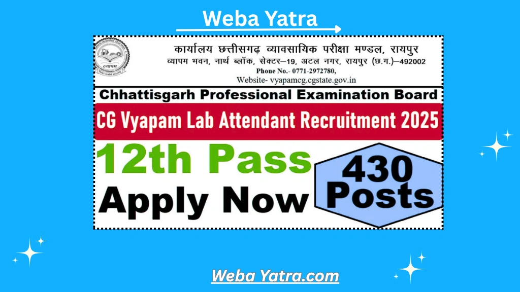 CG Vyapam Lab Attendant Recruitment 2025