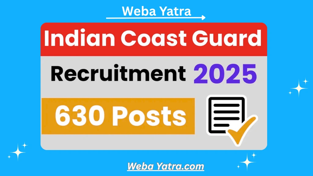 Indian Coast Guard GD DB Yantrik Recruitment 2025: Apply for 630 Posts