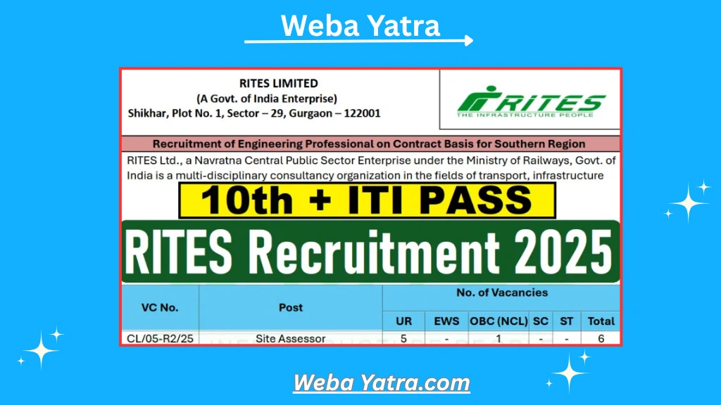 RITES Ltd Site Assessor Jobs 2025